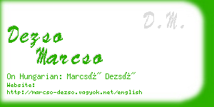 dezso marcso business card